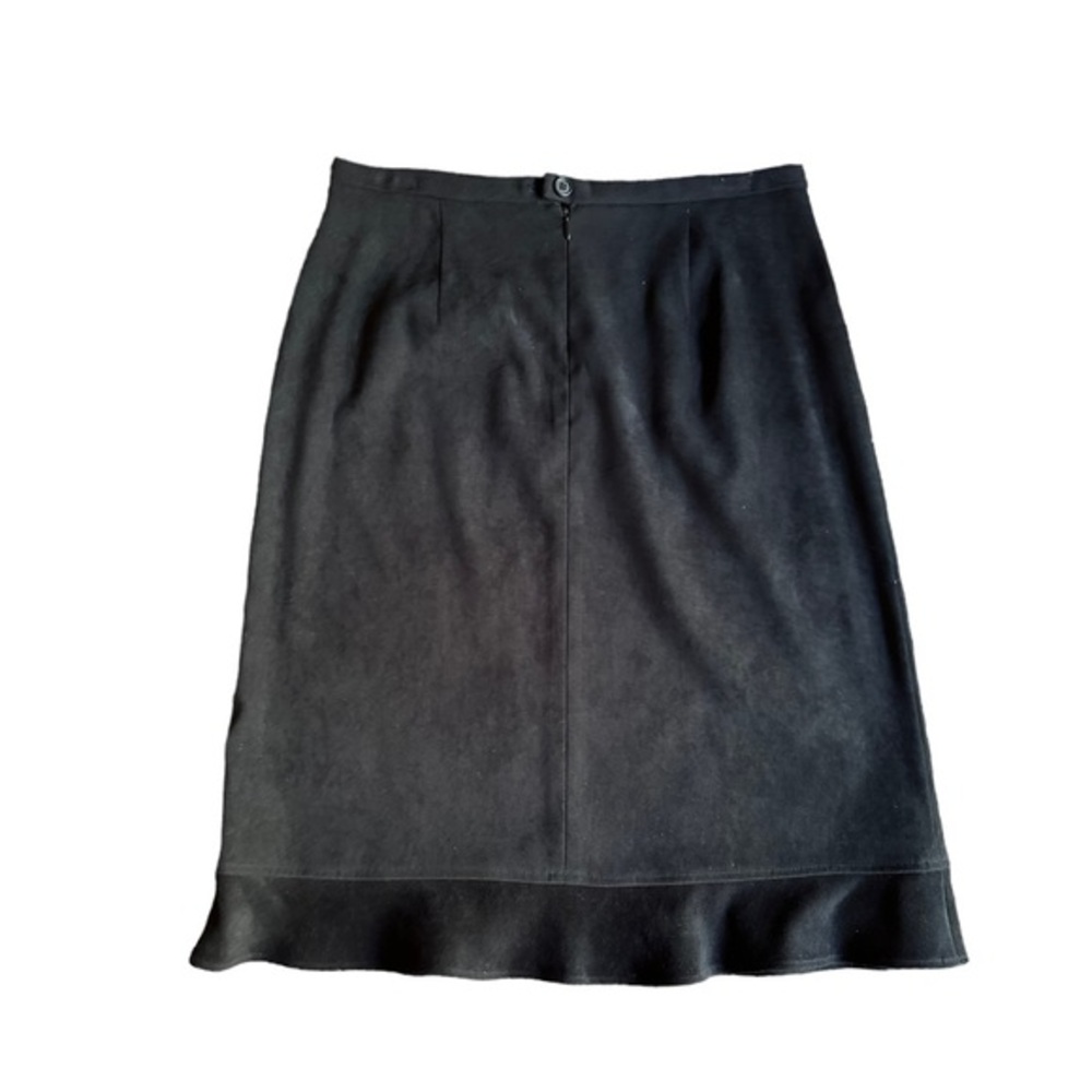 Elliot Lauren Womens Size 6 Vintage Black Ruffle Skirt Suede Like Look